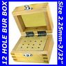 Wooden Bur Stand Wood Box Storage 12 Drills Brush Abrasive Rotary Flexshaft Tool