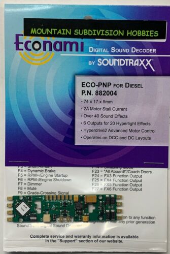 Soundtraxx 882004 Econami Eco-pnp Dcc Diesel Sound Decoder Modelrrsupply$5 Offer