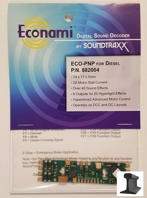 Soundtraxx ~ New 2021 ~ Econami ~ Eco-pnp ~ Diesel ~ Sound Decoder ~ 882004