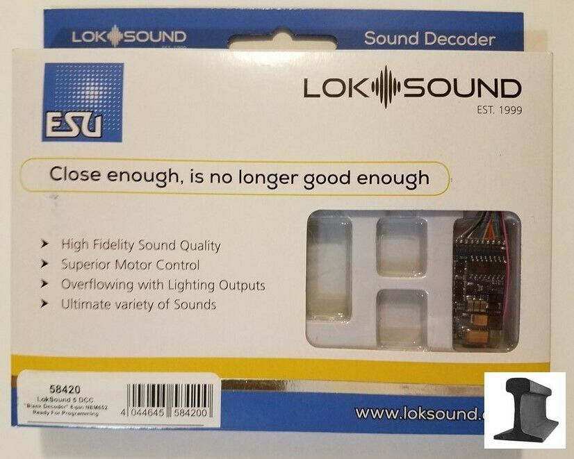 Esu 58420 New 2021 Loksound V5.0 Dcc Sound Decoder 8 Pin With Sugar Cube Speaker