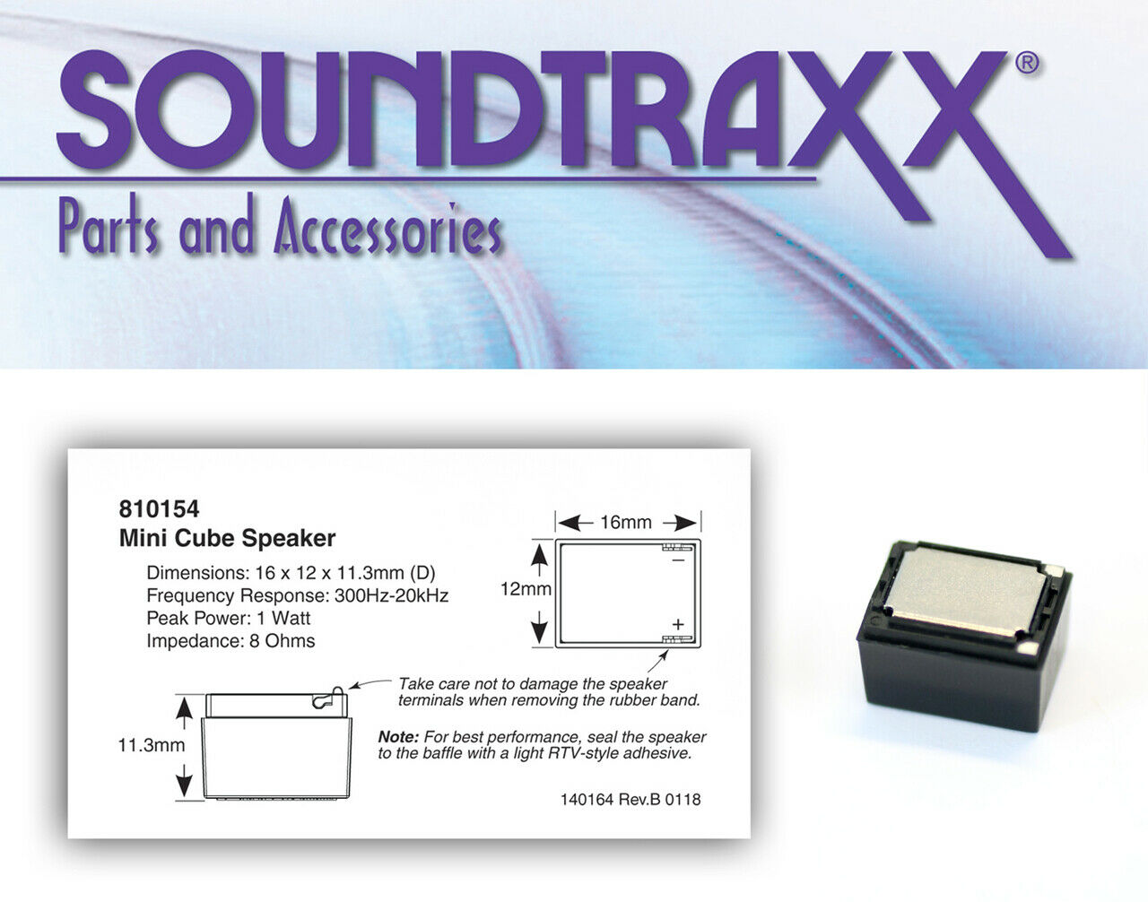 Soundtraxx 810154 ~ Mini Sugar Cube Speaker & Baffle ~ Ho Or N ~ Great Sound!