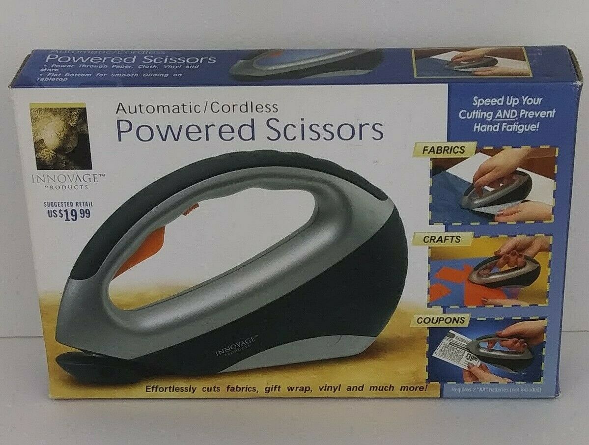 New Automatic Cordless Powered Scissors Fast Ship Great 4 Fabrics Crafts Sealed